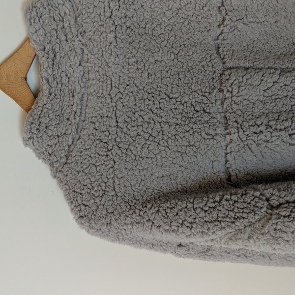 Wild Fable Sz XL Gray Fleece Sherpa Zip-Up with neon green accents - Picture 12 of 13